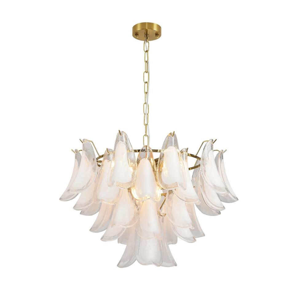 Фото №8  Люстра LUMION 8385/9 NEOCLASSI LN26 141 золото/белый, металл/стекло Люстра E14 9*40W 220V PLUME