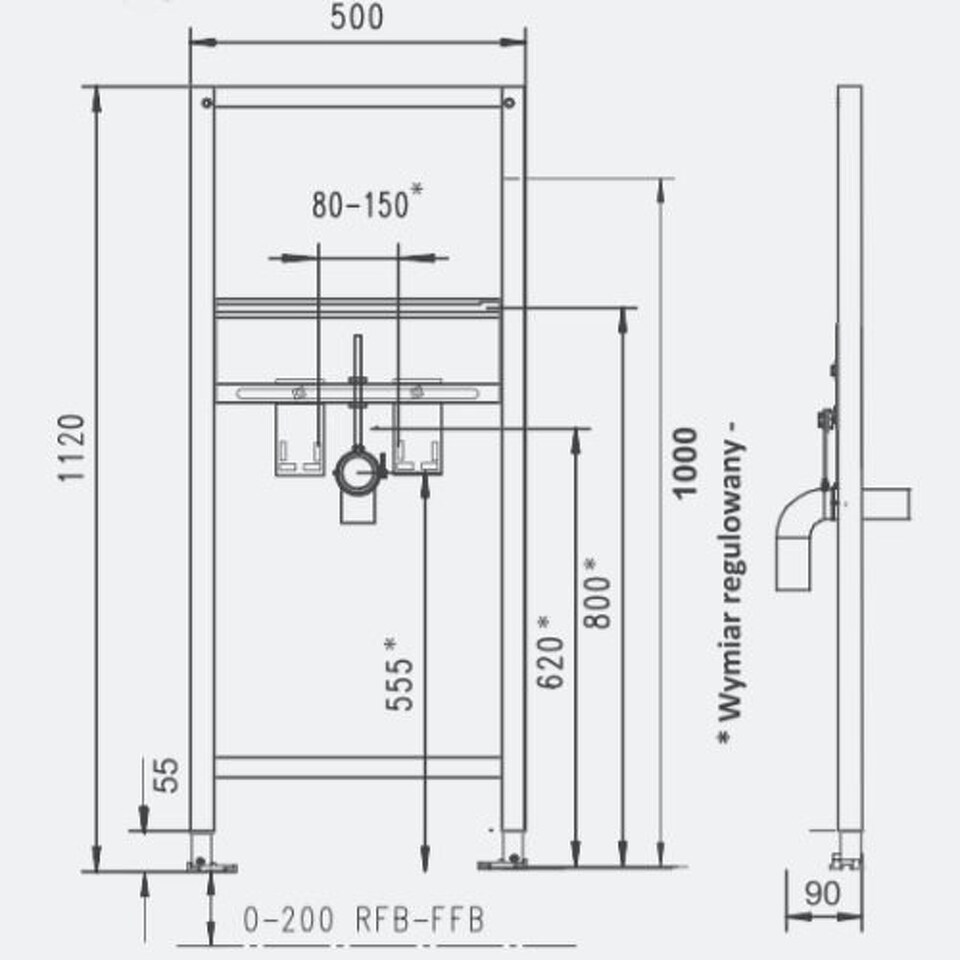 Фото №3  174-92100000-00 Jomo Tech Система инсталляции для раковины H=1120 