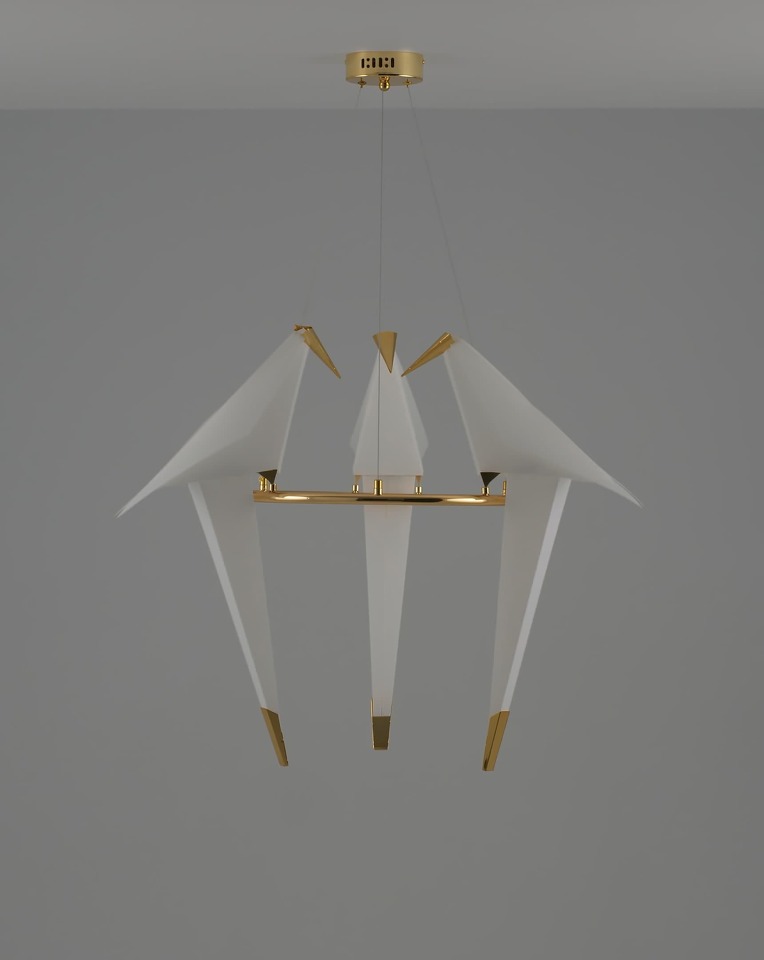 Фото №6  Подвесной светильник Подвесной светодиодный светильник Moderli V3071-3PL origami Birds 3*LED*6W