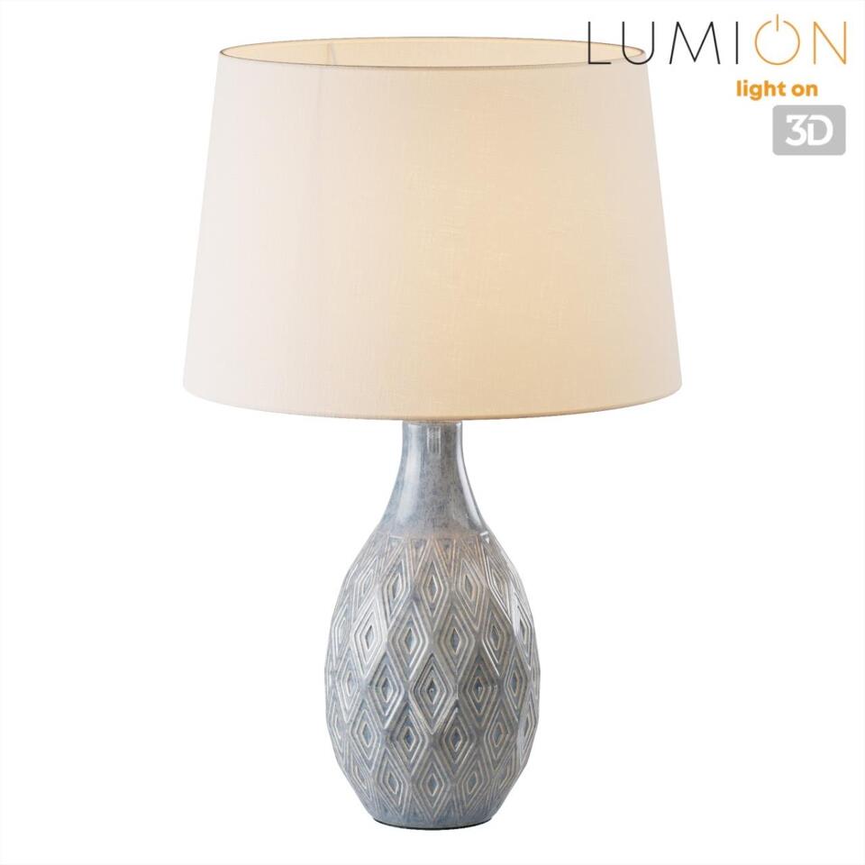 Фото №7  Настольная лампа LUMION 8138/1T MODERNI LN26 494 серый/белый, керамика/текстиль Настольная лампа Е27 1*60W 220V YARA