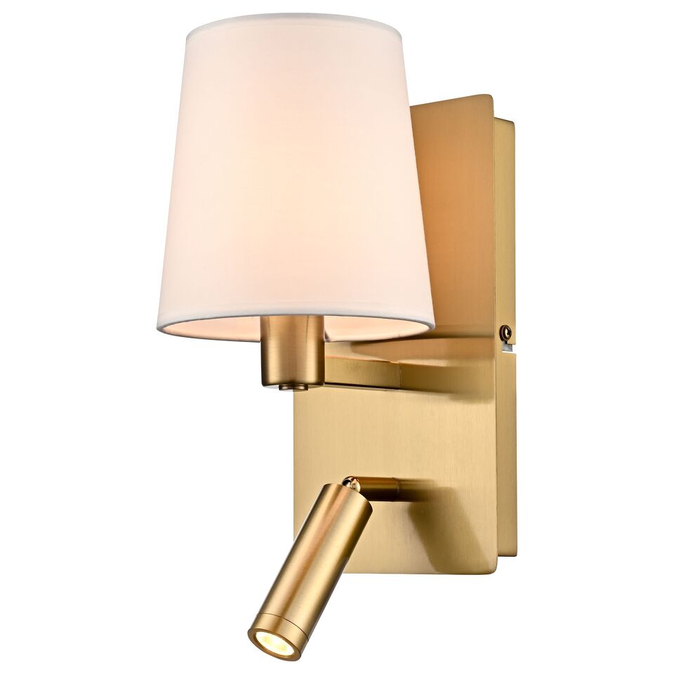 Фото №1  346-401-02 VELANTE Классический стиль светильник настенный, E14,1x40W+LED,1x2.5W