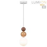 Превью фото №1  Подвесной светильник LUMION 6558/1 SUSPENTIONI LN26 412 белый/белый, коричнеый, кремовый/металл/металл, стекло Подвес G9 1*20W 220V BONBONES