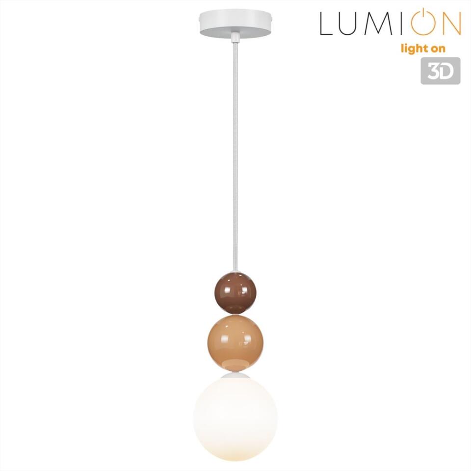 Фото №6  Подвесной светильник LUMION 6558/1 SUSPENTIONI LN26 412 белый/белый, коричнеый, кремовый/металл/металл, стекло Подвес G9 1*20W 220V BONBONES
