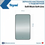 Превью фото №5  Teymi Зеркало Solli Black Soft Line 60x100, LED подсветка, сенсор на взмах T20234S