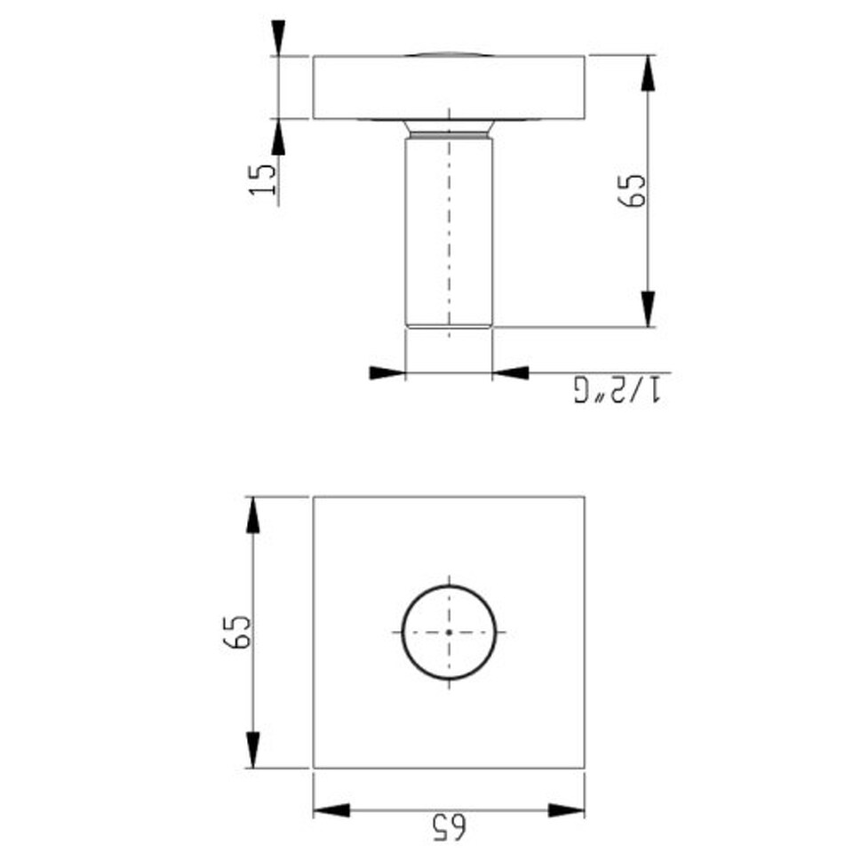 Фото №3  BJ005AXX AQUAelite боковая форсунка 65x65 мм Матовый чёрный, 38/05Q