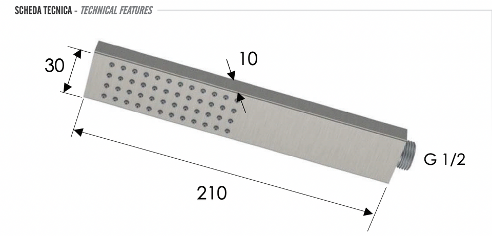 Фото №2  Ручной душ Remer INOX SS317RRX, нержавеющая сталь