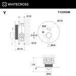 Превью фото №3  Смеситель скрытого монтажа на 2 потребителя WHITECROSS Y Y1235GM (оружейная сталь)