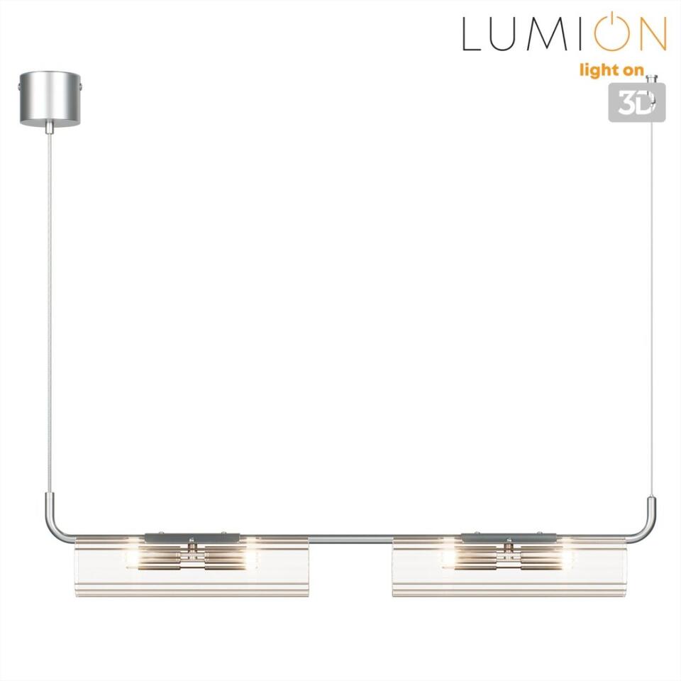 Фото №6  Подвесной светильник LUMION 8258/4 SUSPENTIONI LN26 286 серебро/прозрачный, металл/стекло Подвес G9 4*20W 220V TORONTO