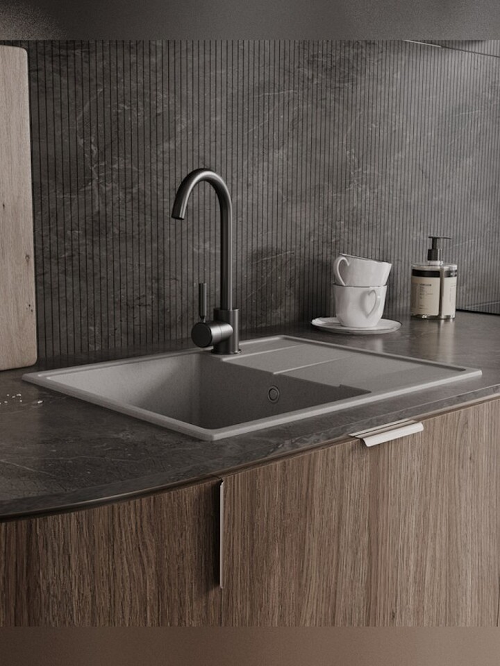 Фото №12  Teymi Мойка для кухни 62х48 серая матовая Hanna Smart T120114