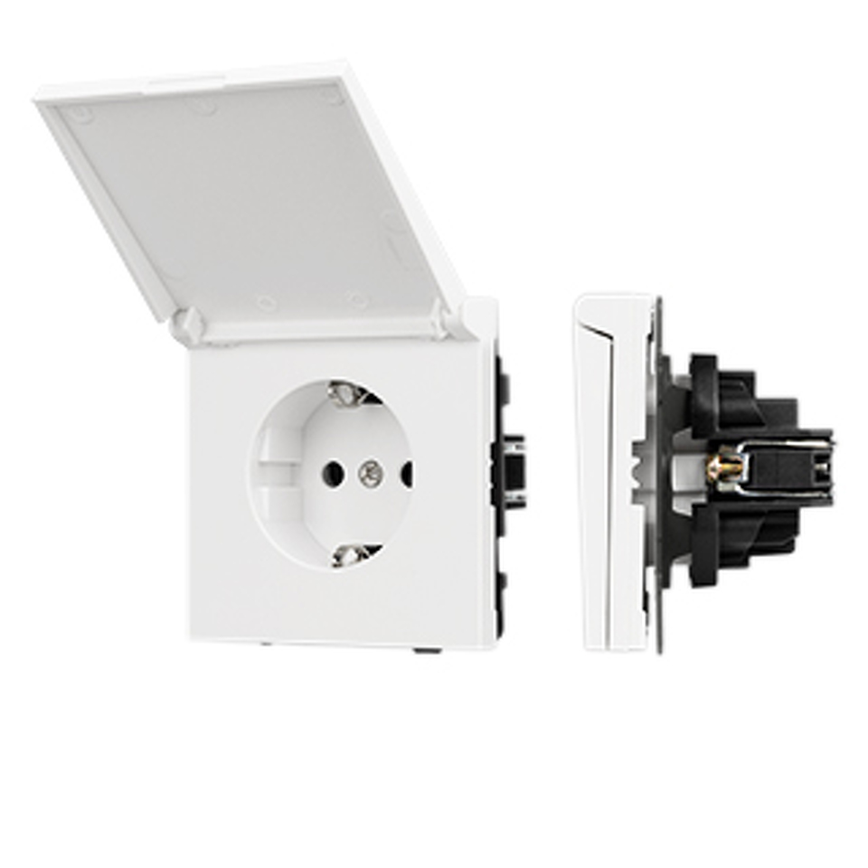 Фото №1  Розетка Arlight Механизм розетки влагозащищённый SCT-TENDO-MCP-PL-WH (230V, 16A) ( Белый)