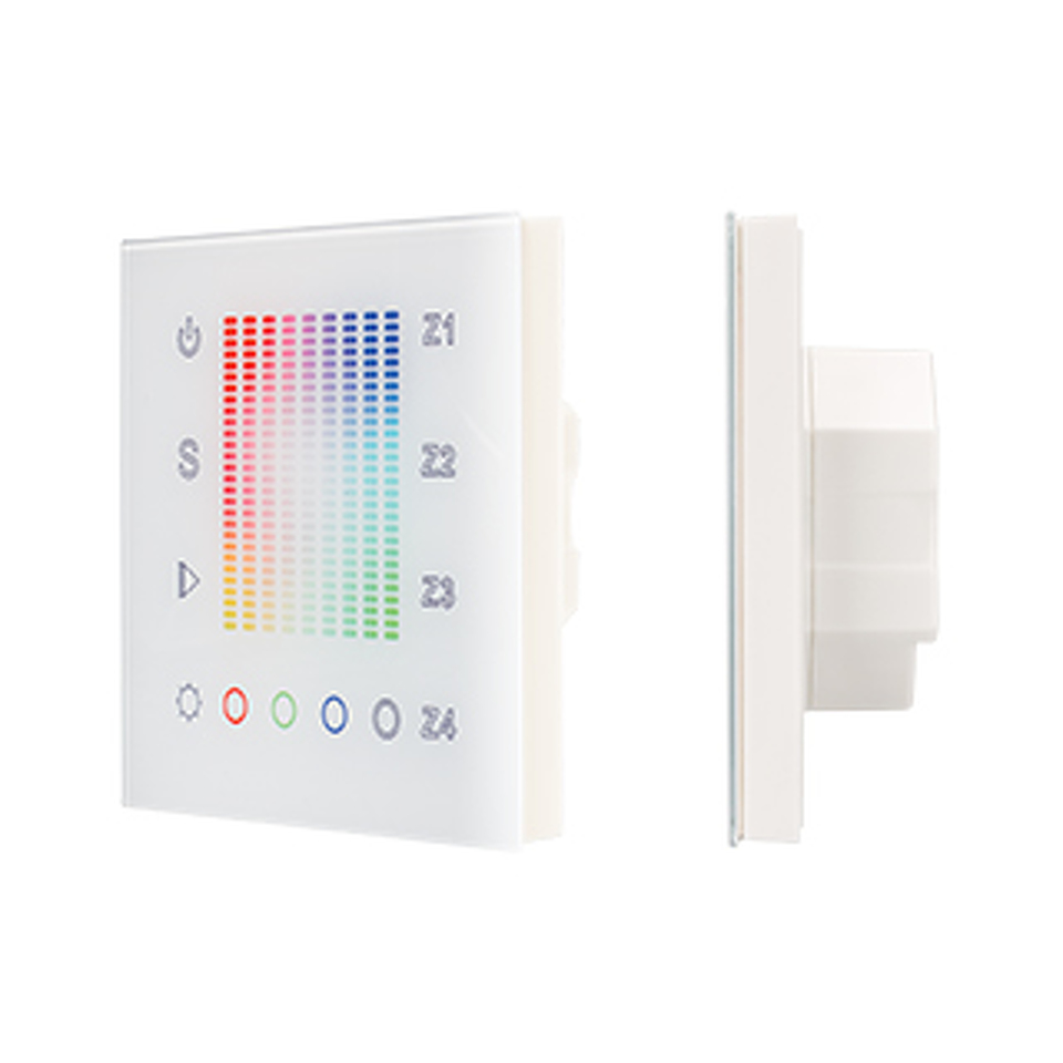 Фото №1  Arlight Панель Sens SR-2831AC-RF-IN White (220V,RGB,4зоны) ( IP20 Пластик, 3 года)