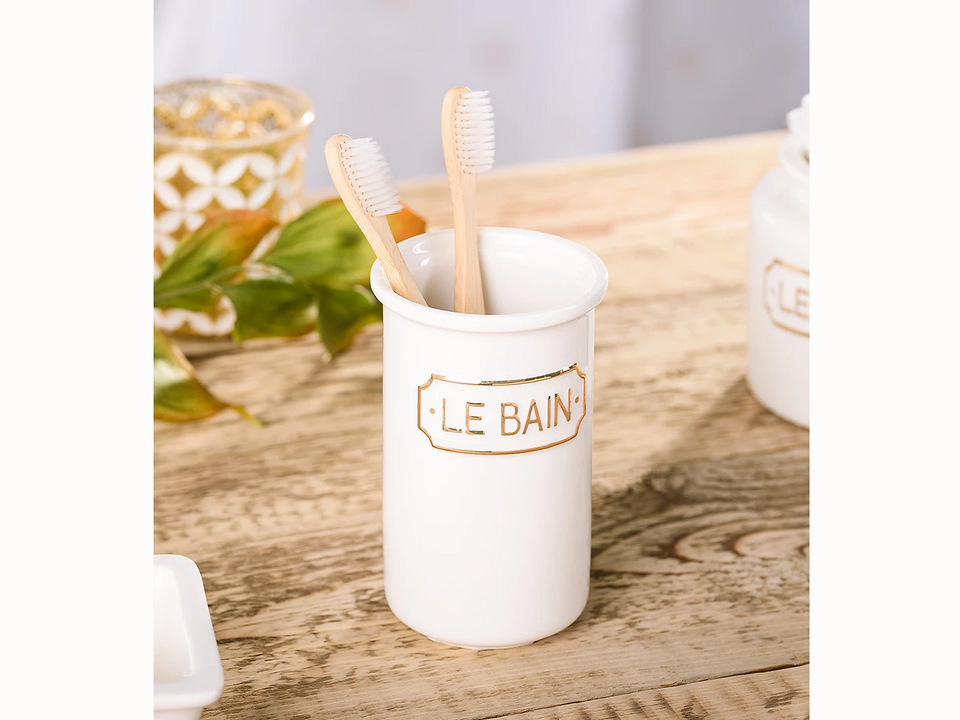 Фото №5  OGOGOHOME Стакан для зубных щеток Le Bain blanc
