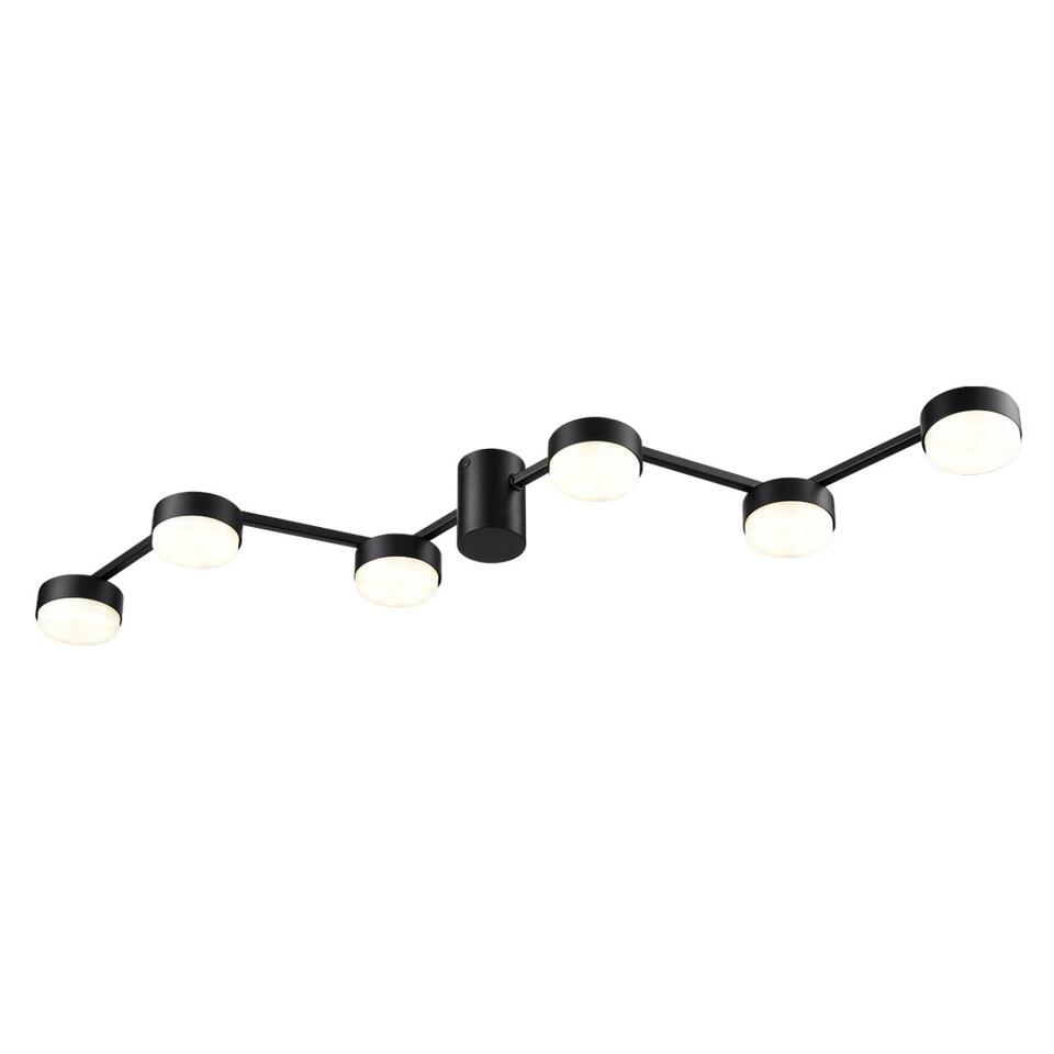 Фото №7  Люстра LUMION 8187/6C COMFI LN26 249 черный, металл Люстра потолочная LED GX53 6*7W 220V SANATA