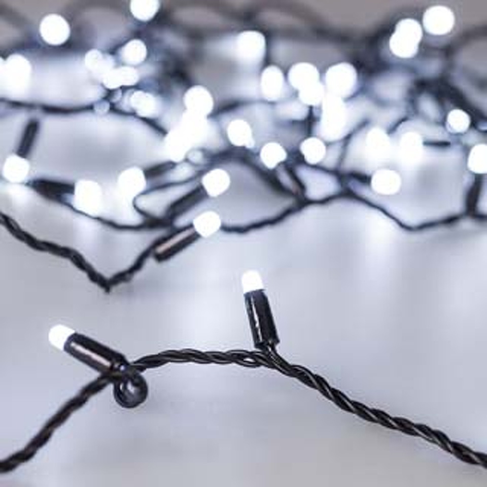 Фото №1  Ardecoled Светодиодная гирлянда ARD-STRING-CLASSIC-10000-BLACK-100LED-MILK-STD White (230V, 7W) ( IP65)