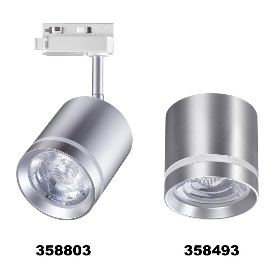 Фото №7  NOVOTECH 358803 PORT NT21 236 серебро Светильник трековый однофазный трехжильный IP20 LED 15W 1300Лм 4000K 85-265V ARUM