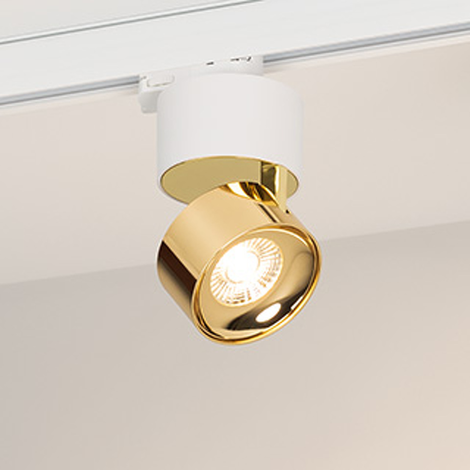 Фото №1  Arlight Светильник SP-PLURIO-TRACK-4TR-R77-9W Day4000 (WH-BRS, 36 deg, 230V) ( IP20 Металл, 3 года)