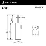 Превью фото №2  Ершик подвесной WHITECROSS Ergo ER2272CR (хром)