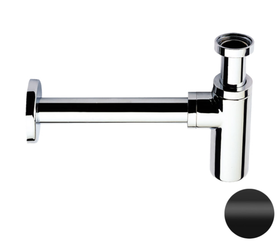Фото №2  Сифон 1”1/4 Remer 958LNO, черный матовый