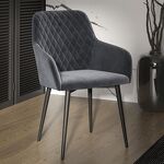 Превью фото №4  Top concept Стул Роберт поворотный 90 градусов, функция возврата, антишум, замша apache темно серый