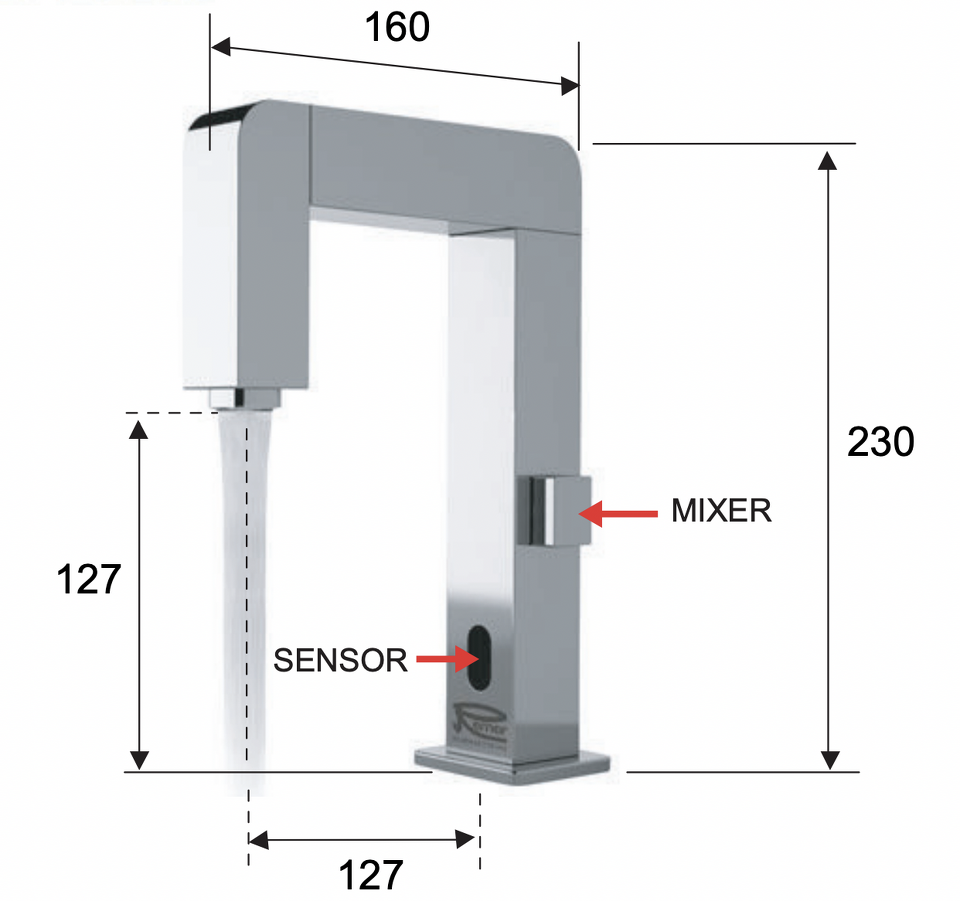 Фото №2  Смеситель сенсорный для раковины Remer Sensor SE18