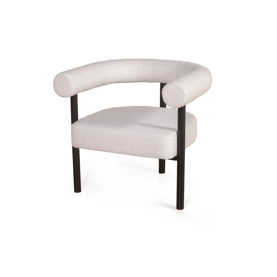 Фото №10  Кресло Top concept Кресло Бигги, букле Turin ivory / опоры черные