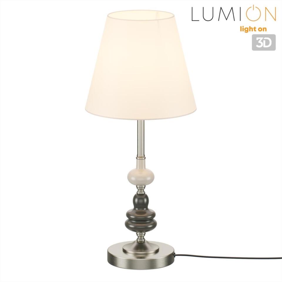 Фото №9  Настольная лампа LUMION 8283/1T CLASSI LN26 051 никель/белый, металл/керамика/текстиль Настольная лампа Е14 1*40W 220V KENTUKI