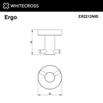 Превью фото №2  Крючок двойной WHITECROSS Ergo ER2212NIB (брашированный никель)
