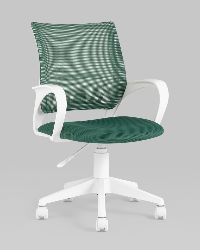 Фото №9  Кресло Кресло офисное TopChairs ST-BASIC-W зеленый крестовина пластик белый