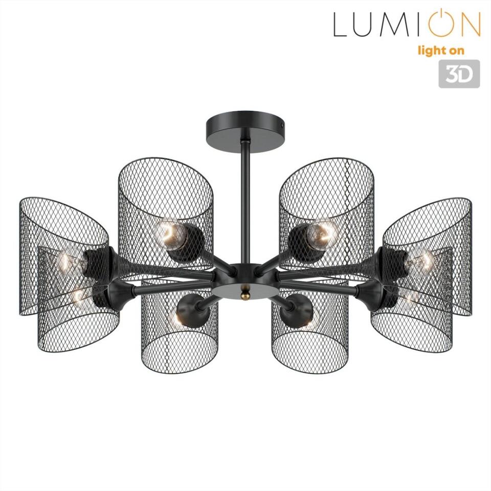 Фото №12  Люстра LUMION 8238/8C COUNTY LN26 310 черный металл Люстра потолочная Е27 8*60W 220V TIDINA