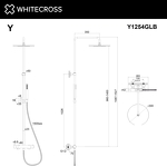 Превью фото №3  Термостатическая душевая система наружного монтажа WHITECROSS Y Y1254GLB (брашированное золото)