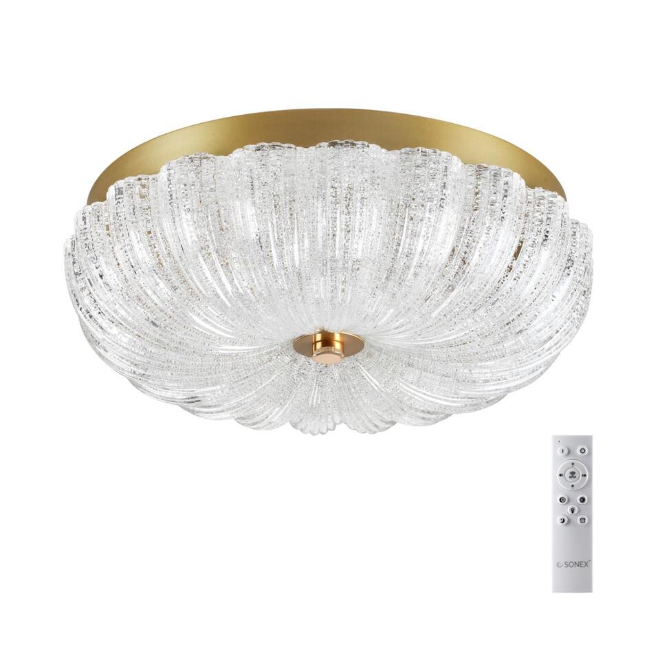 Фото №11  SONEX 7719/36L PIKO LED SN 567 Светильник металл/стекло/прозрачный/золотой LED 36Вт 3000-6500K D300 IP20 пульт ДУ TESORO