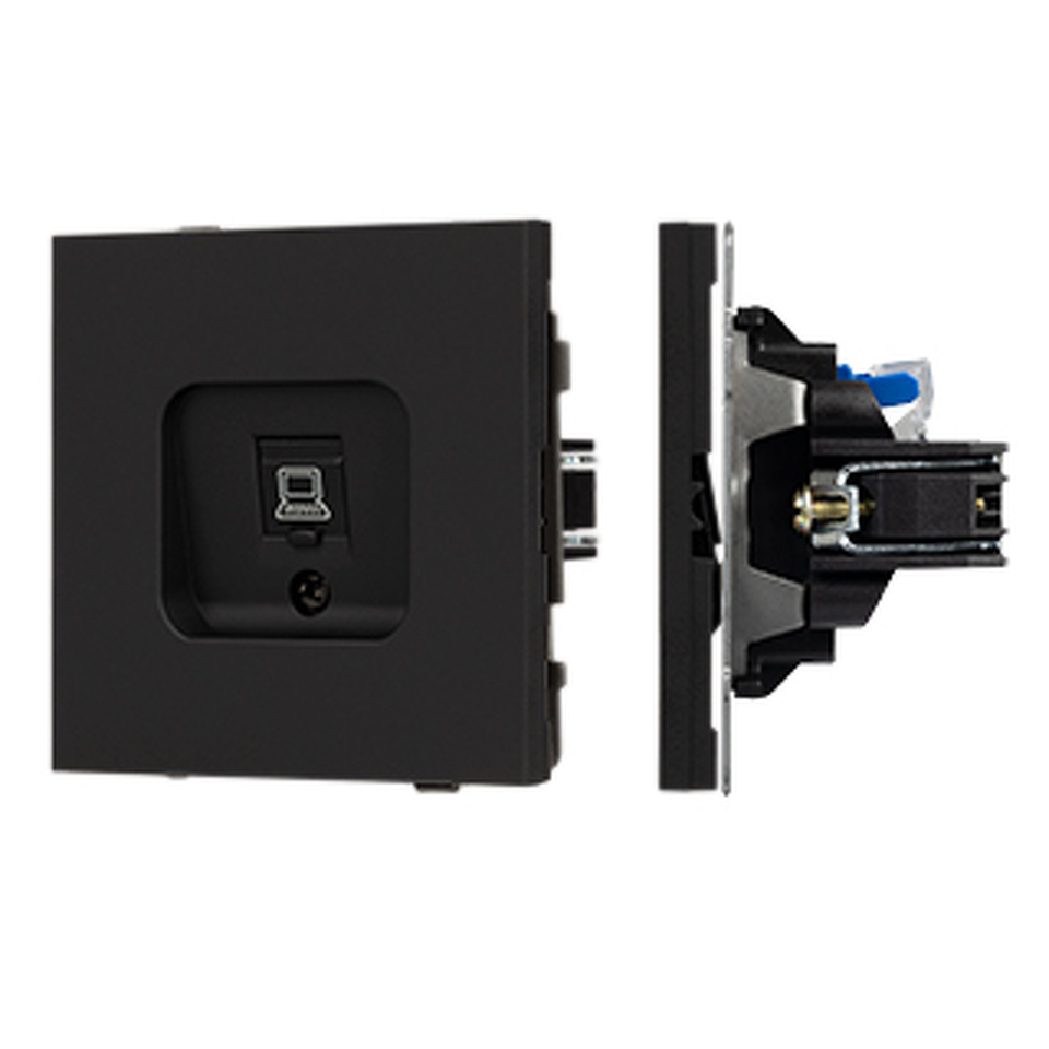 Фото №1  Розетка Arlight Механизм компьютерной розетки SCT-TENDO-MPC1-SFPL-BK (RJ-45, CAT6) ( Матовый черный)