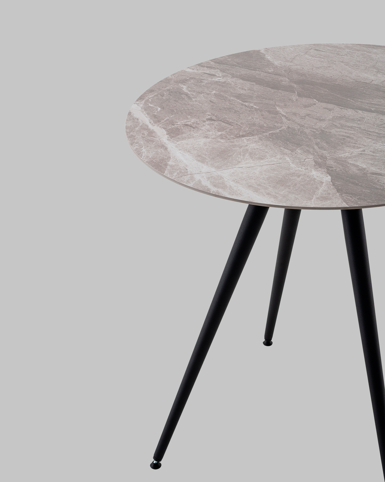 Фото №6  Стол Ники круглый столешница керамика Italian light grey 800