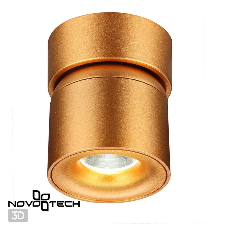 Фото №7  NOVOTECH 358810 OVER NT21 360 матовое золото Светильник накладной светодиодный IP20 LED 10W 850Лм 4000K 220V GESSO