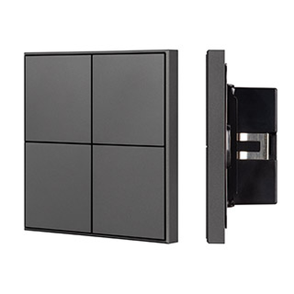 Фото №1  IARL INTELLIGENT ARLIGHT Кнопочная панель KNX-304-23-IN Black (BUS, Frame) ( IP20 Металл, 2 года)