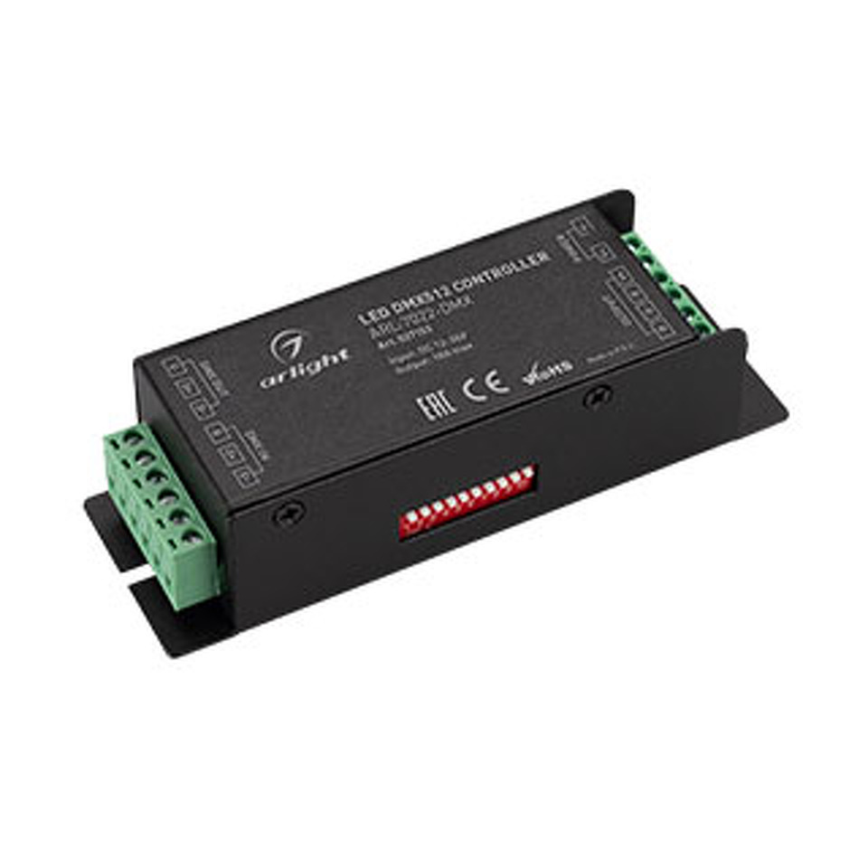 Фото №1  Arlight Декодер ARL-7022-DMX (12-24V, 3x6A, DMX512) ( IP20 Металл, 3 года)
