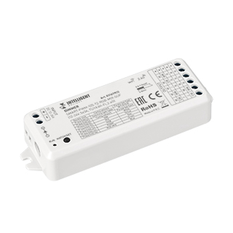 Фото №1  IARL INTELLIGENT ARLIGHT Диммер SMART-PWM-105-72-RGB-MIX-SUF (12-24V, 5x3A, TUYA Wi-Fi, 2.4G) ( IP20 Пластик, 5 лет)