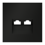 Превью фото №3  VOLTUM Накладка для розетки компьютерной двойной RJ45+RJ45 кат.6, S70 (черный матовый)