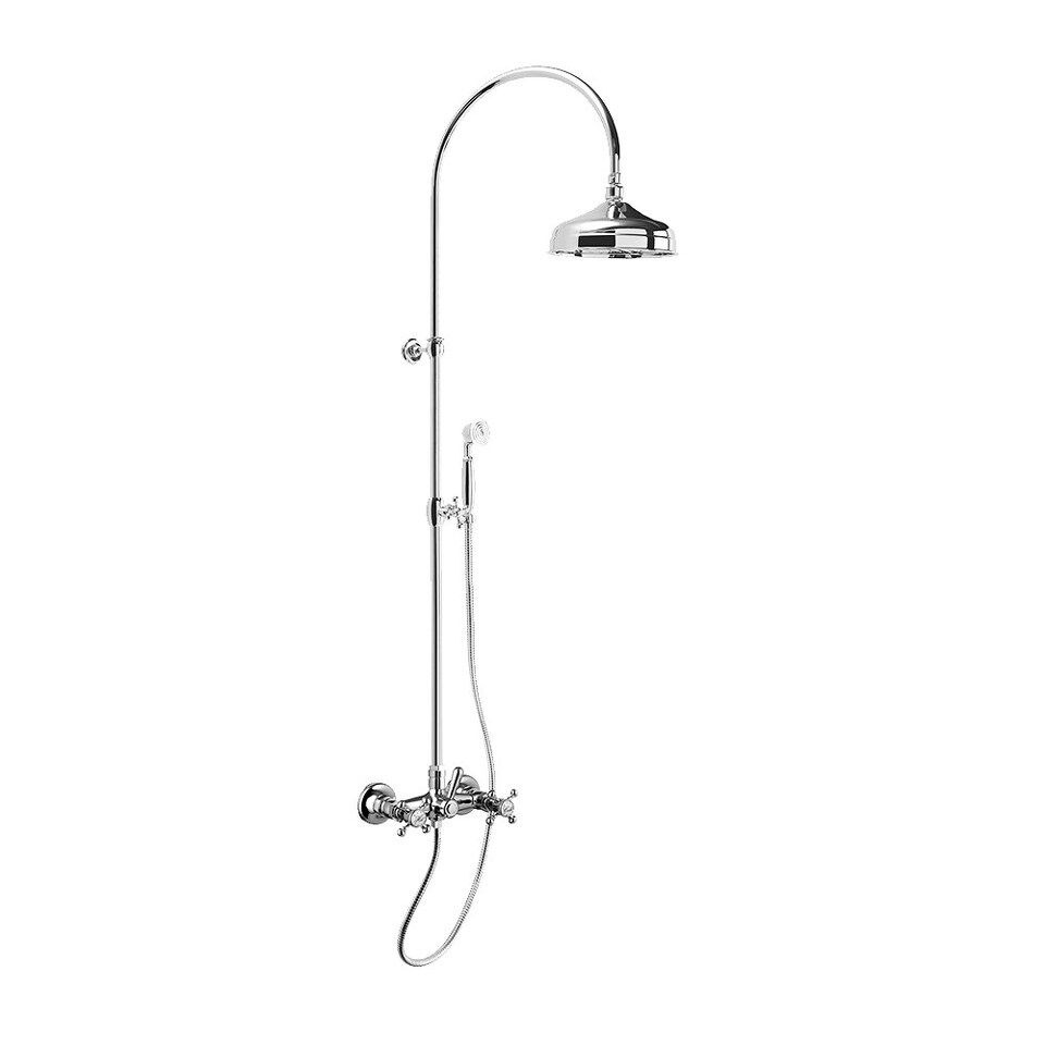 Фото №2  52215410 Palazzani Adams настенная душевая система, 200 мм Хром, 10/01Q