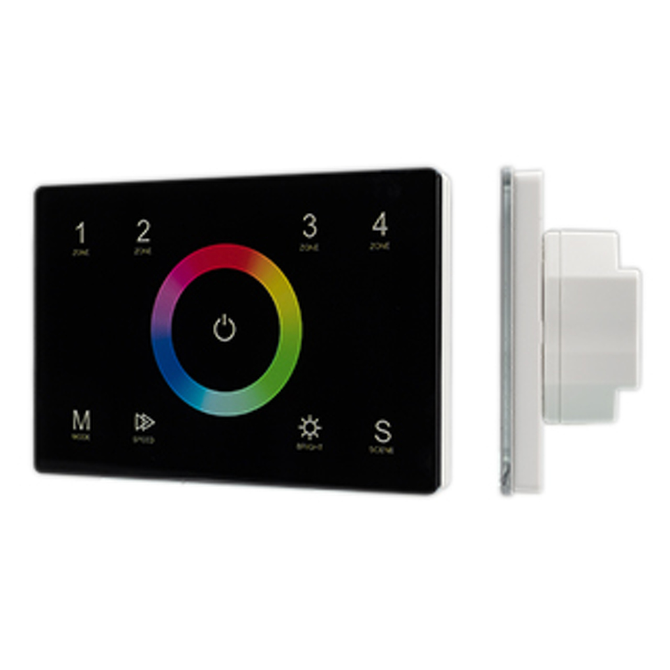Фото №1  Arlight Панель Sens SMART-P83-RGB Black (230V, 4 зоны, 2.4G) ( IP20 Пластик, 5 лет)