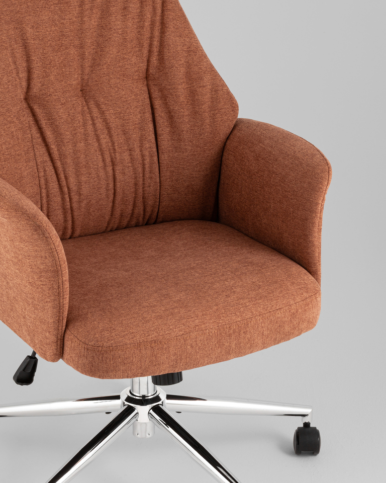 Фото №10  Кресло офисное TopChairs Neoma терракотовый ткань