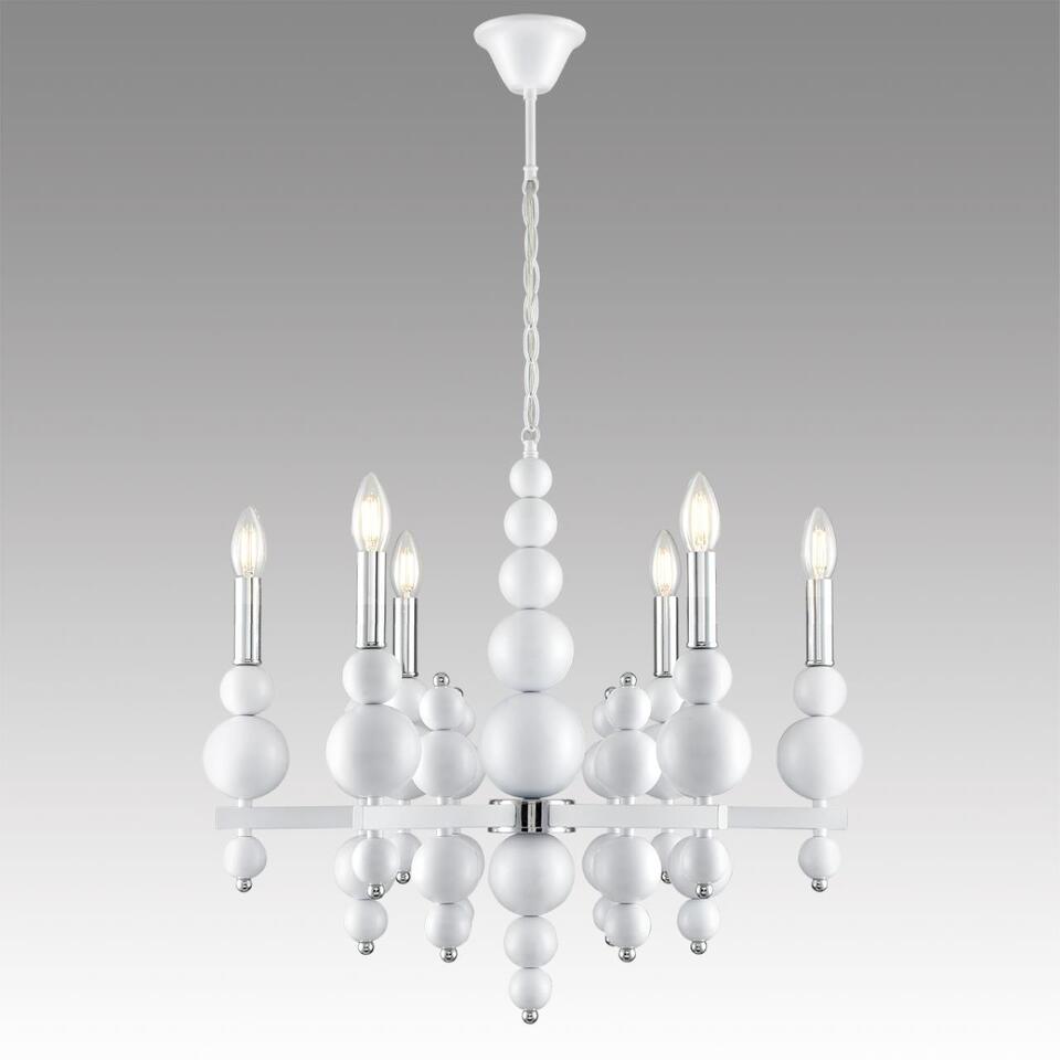 Фото №11  Люстра LUMION 8260/6 MODERNI LN26 126 белый/хром, металл Люстра E14 6*40W 220V NANA