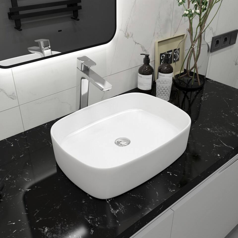 Фото №16  Раковина Teymi Раковина Solli 51 artceramic, накладная, белая T50209