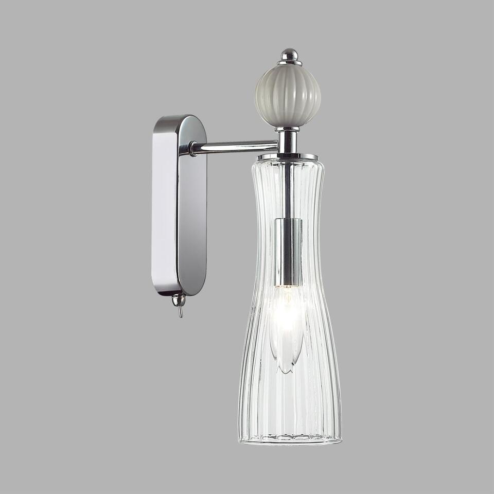 Фото №7  LUMION 8269/1W NEOCLASSI LN26 159 хром/серый/прозрачный, металл/керамика/стекло Бра Е14 1*40W 220V EMILY