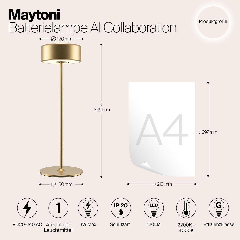 Фото №14  Настольная лампа Аккумуляторный светильник Maytoni MOD229TL-L3G3K2
