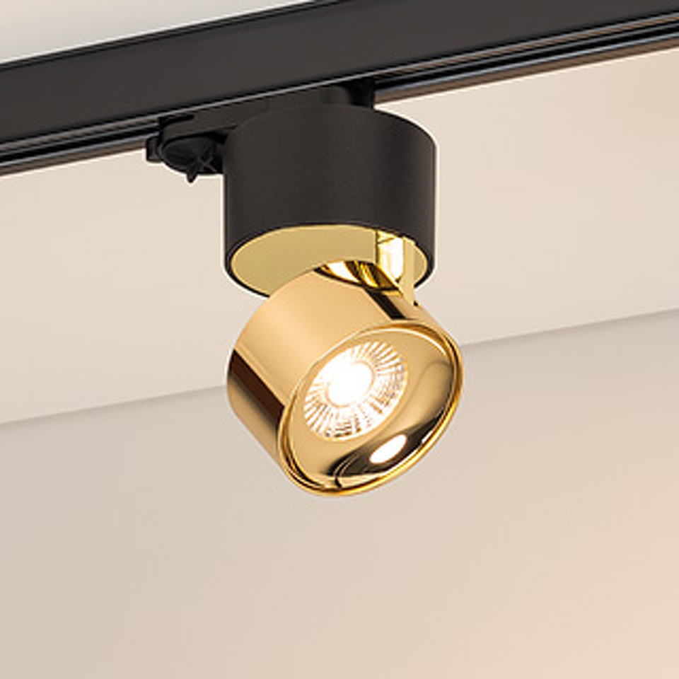 Фото №1  Arlight Светильник SP-PLURIO-TRACK-4TR-R77-9W Warm3000 (BK-BRS, 36 deg, 230V) ( IP20 Металл, 3 года)