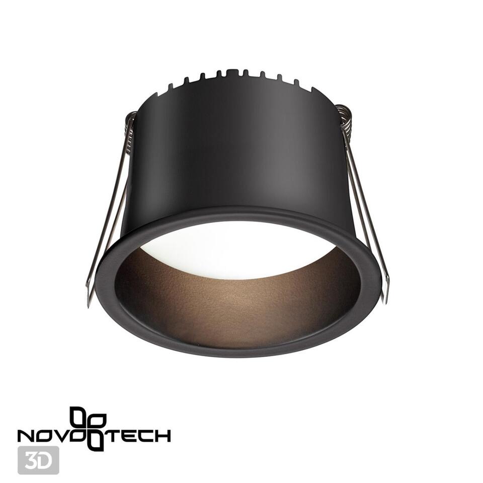 Фото №4  NOVOTECH 358900 SPOT NT22 472 черный Светильник встраиваемый светодиодный IP20 LED 4000К 9W 220V TRAN