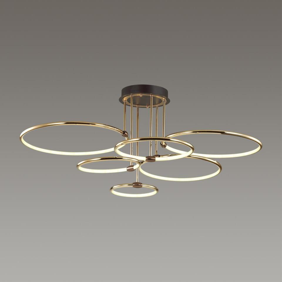 Фото №5  Люстра LUMION 5283/99CL LEDIO LN26 270 золотой, коричневый Люстра потолочная LED 156W 3000-6000K с пультом ДУ 220V URSULA