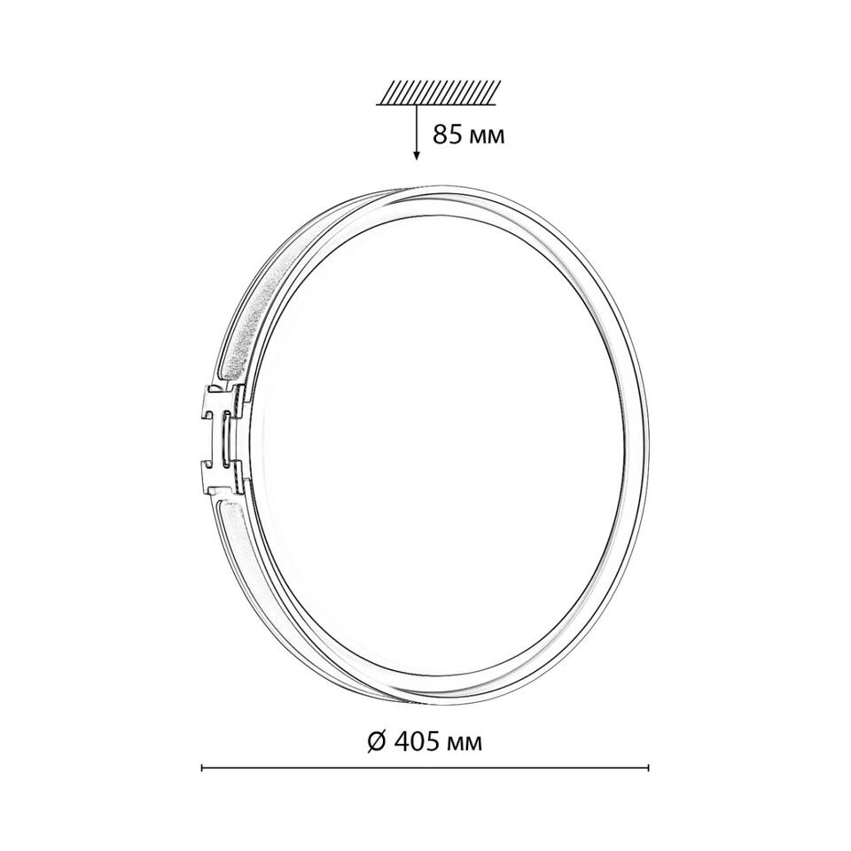 Фото №5  SONEX 7654/DL COLOR SN 132 Светильник пластик/белый/серый/золотой LED 48Вт 4000К D405 IP43 FAVEMO GREY