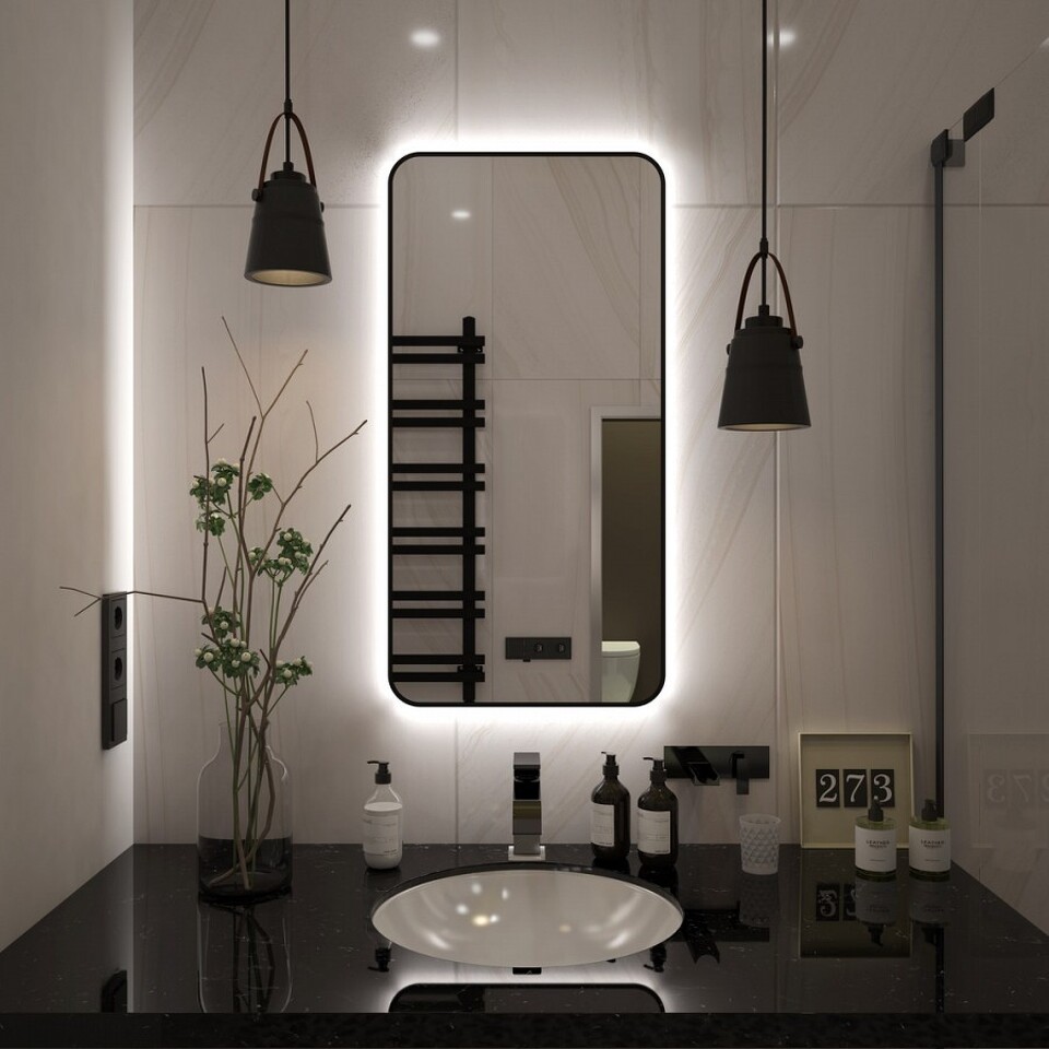 Фото №15  Teymi Зеркало Solli Black Soft Line 60x120, LED подсветка, сенсор на взмах T20235S